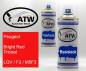 Preview: Peugeot, Bright Red Tricoat, LQV / F3 / M5F3: 400ml Sprühdose + 400ml Klarlack - Set, von ATW Autoteile West.